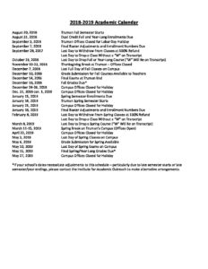 Academic Calendar for Dual Credit 2018 2019 (Final) Institute for Academic Outreach Academic Calendar for Dual Credit 2018 2019 (Final) Institute for Academic Outreach